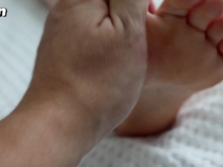 Stepmom fucked her stepson after a foot massage