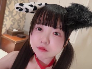 💗”赤ちゃんつくりゅっ♡！”メスの小型犬に子作り交尾変態SEX教えてみたっ💕お尻を叩いたらワンって鳴く変態わんちゃんです💕【ゆりんのちいさくてごめんなさい♡】