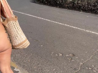 she walks completely naked on the street and on the beach. beautiful