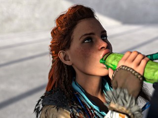 Sexverse #3 Redhead Aloy sucks monster dick and swallows cum (Horizon Zero Dawn)
