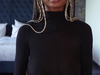 black, beautifull, saggy and braless in public
