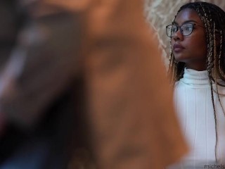 black, beautifull, saggy and braless in public