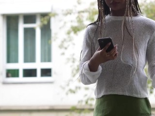 black, beautifull, saggy and braless in public
