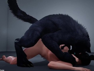 Cuckold watches his girlfriend get fucked passionately by a werewolf