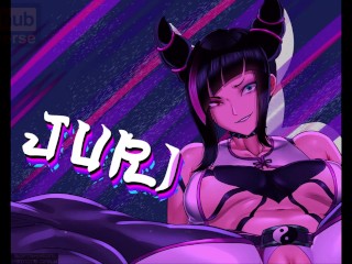 [Street Fighter] Juri Han Footjob Get fucked Pussy and Anal cum in side