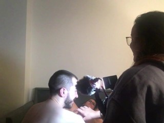 Kinky blonde slut riding cock BTS