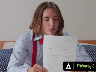 MOMMY'S BOY - Perv Teen Caught Masturbating Is REVERSE GANGBANGED By Busty Stepmoms -THE FUCKET LIST