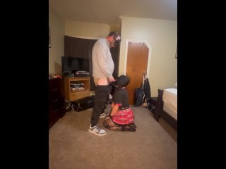 Deepthroat Training for Hooded Submissive Toy