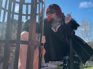 Double Cigarette Human Ashtray At Dracula Femdom Castle