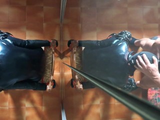 I am chairtied and he fucks my face for 10 minutes until he cums in my mouth