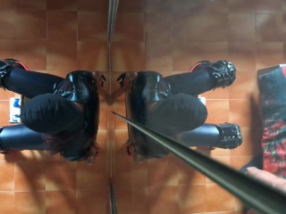 I am chairtied and he fucks my face for 10 minutes until he cums in my mouth