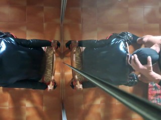 I am chairtied and he fucks my face for 10 minutes until he cums in my mouth