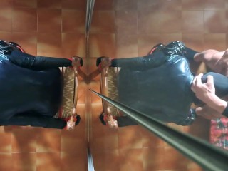 I am chairtied and he fucks my face for 10 minutes until he cums in my mouth