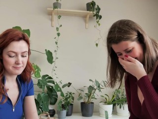 two lesbians got their first time real cock experience! flatmate fuck