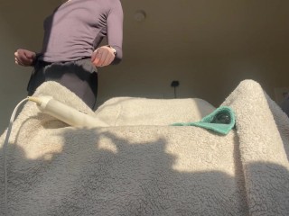 Making my hairy pussy squirt twice in a row 💦💦 SUPER creamy masturbation with Nessa Ryans