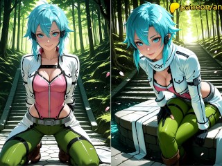 Sinon the sniper lost the duel and now pays with her body