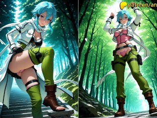 Sinon the sniper lost the duel and now pays with her body
