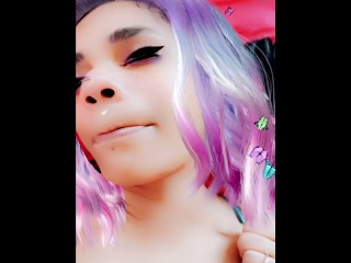 PURPLE HAIR COSPLAY WIG KOREAN JAPANESE MIX FEMALE TAKES BIG DICK BROWN