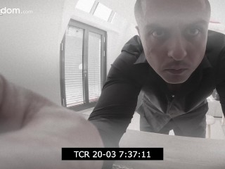 A husband caught his wife cheating with her personal trainer. Threesome