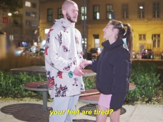 "CUM INSIDE ME!" - Petite Italian Teen Eva Generosi Picked Up In Public For Pussy Creampie