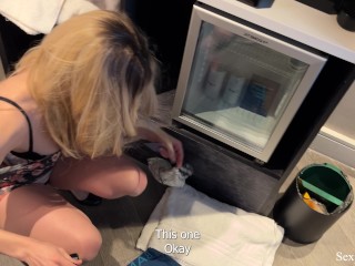 Hot stepmother helps her stepson with broken arms .... to cum