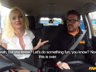 Hot Blonde from FINLAND enjoys Sex with Driving Instructor on First Lesson - Fake Driving School