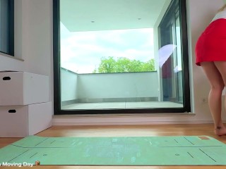 Moving Day Quickies: Hot Couple’s 2x Standing Sex Breaks In Old & New Home 📦✨