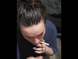 Smoking Fetish Slut Sucks Cock and Gets Huge Facial ( FULL VID AVAILABLE ON MY ONLYFANS)
