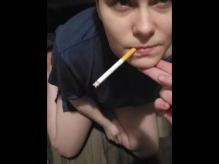 Smoking Fetish Slut Sucks Cock and Gets Huge Facial ( FULL VID AVAILABLE ON MY ONLYFANS)