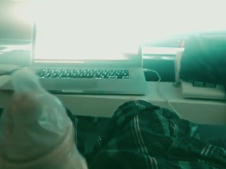 Just a 14 min video of me playing with my cock and watching porn