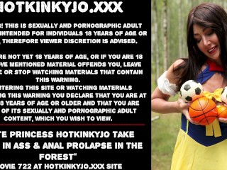 Cute princess Hotkinkyjo take balls in ass & anal prolapse in the forest