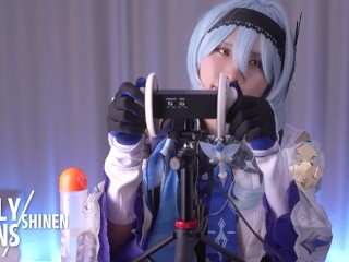 【ASMR】💙  Genshin Impact Eula cosplayer, hentai japanese shemale cosplay