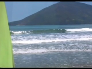 The Scenery Is Amazing As Two Hot Sluts Share A Big Cocked Dude By The Sea- Titopia