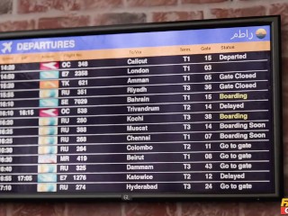 English MILF leaves the First Class Lounge with her jeans ripped and cum on her face - FAKEhub