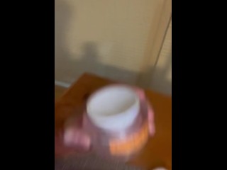 Slut eats cum on her burger😈