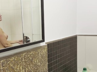 When you start to fuck two hot Milfs in a bed and finish banging blonde one in a shower, cum on face