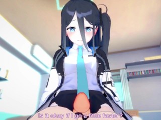 POV Hentai Footjob from Arisu from Blue Archive