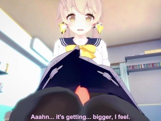 POV Hentai Footjob from Hifumi from Blue Archive