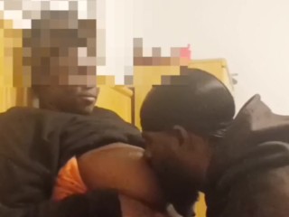 BIG TITTY CHOCOLATE EBONY WAS HOME ALONE AND WANTED HER HUGE TITS SUCKED ON!!!!!!!!