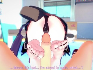 POV Hentai Footjob from Kayoko Onikata from Blue Archive