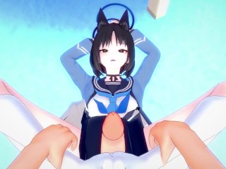 POV Hentai Footjob from Kikyou Kiryuu from Blue Archive