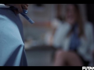 Shemale Scientist Gets Lab Infection and Grows Futa Cock Asian Trans Fucks All Natural Russian Girl