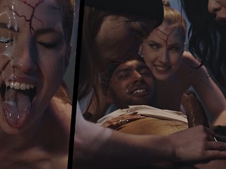 Femdom Reverse Gangbang - Lesbians Possessed by Horny Demons Fucks Black Guy Multiple Creampies