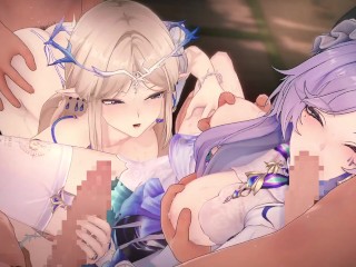 【鳴潮 乱交セックス】カンタレラ,カルテジアが集団エッチする3Dエロアニメ動画(Wuthering Waves Cantarella,Cartethyia group orgy sex.)