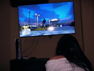 STEPSIS STOP USING MY PLAYSTATION! Now you need to give me a blowjob and a hard fuck!