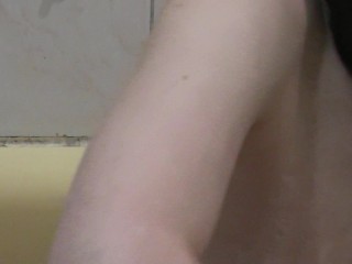 Wet pussy cute sexy girl. Soapy foam on tits nipples pussy ass feet hands. Solo naked girl bathroom