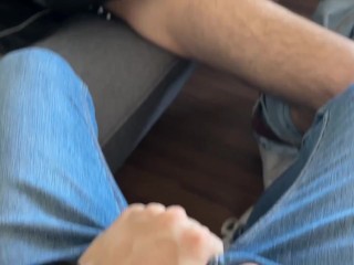 Straight friends jerk off each other