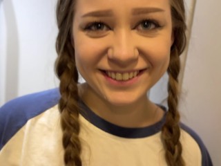 Helped Montanasvibe carry her things on the train, then fucked her in the toilet