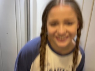 Helped Montanasvibe carry her things on the train, then fucked her in the toilet