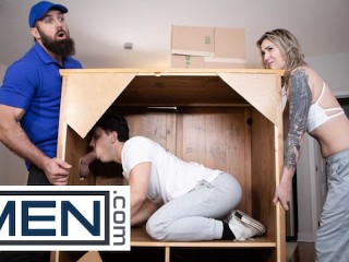 MEN - Nicki Hunter Catches Her Boyfriend Enzo Muller Sucking Off Chuck Hunter And Promptly Joins